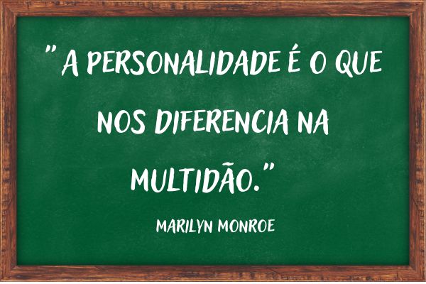 frases de personalidade quadro verde com frase