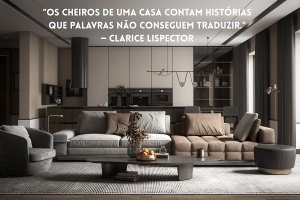 uma sala com sofás de cor marrom e almofadas marrom