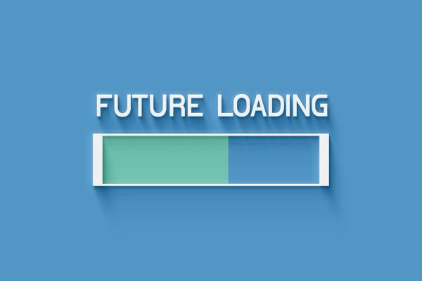 o futuro um desenho representando uma bateria enchendo escrito future loading
