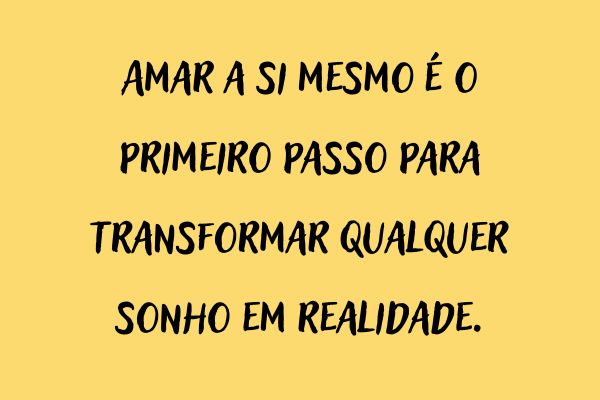 frase de autoestima em quadro amarelo