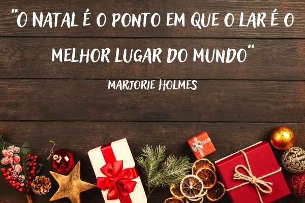 frases de natal em quadro de madeira com presentes
