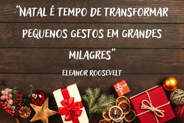 frases de natal em quadro de madeira com presentes