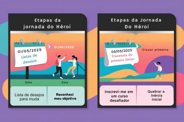 figuras representando etapas da jornada do herói