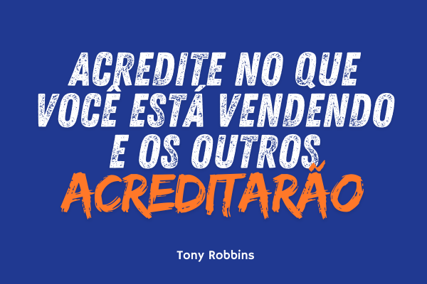 azul de fundo com frase motivacional de venda