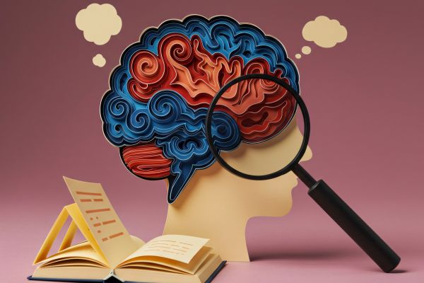 Ilustração representando o estudo e a compreensão das emoções na psicologia.